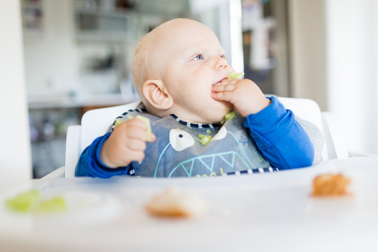 baby-boy-eating-with-blw-method baby food